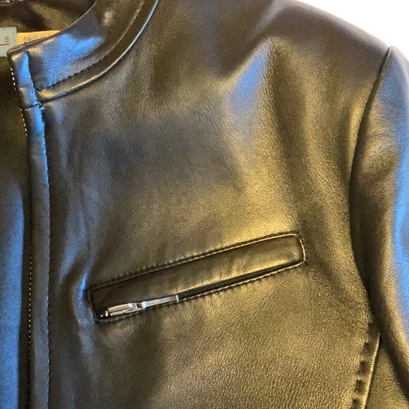 Provence d’amour Moto Leather Biker Jacket with Silver Zippers & Top-stitching - Picture 14 of 14